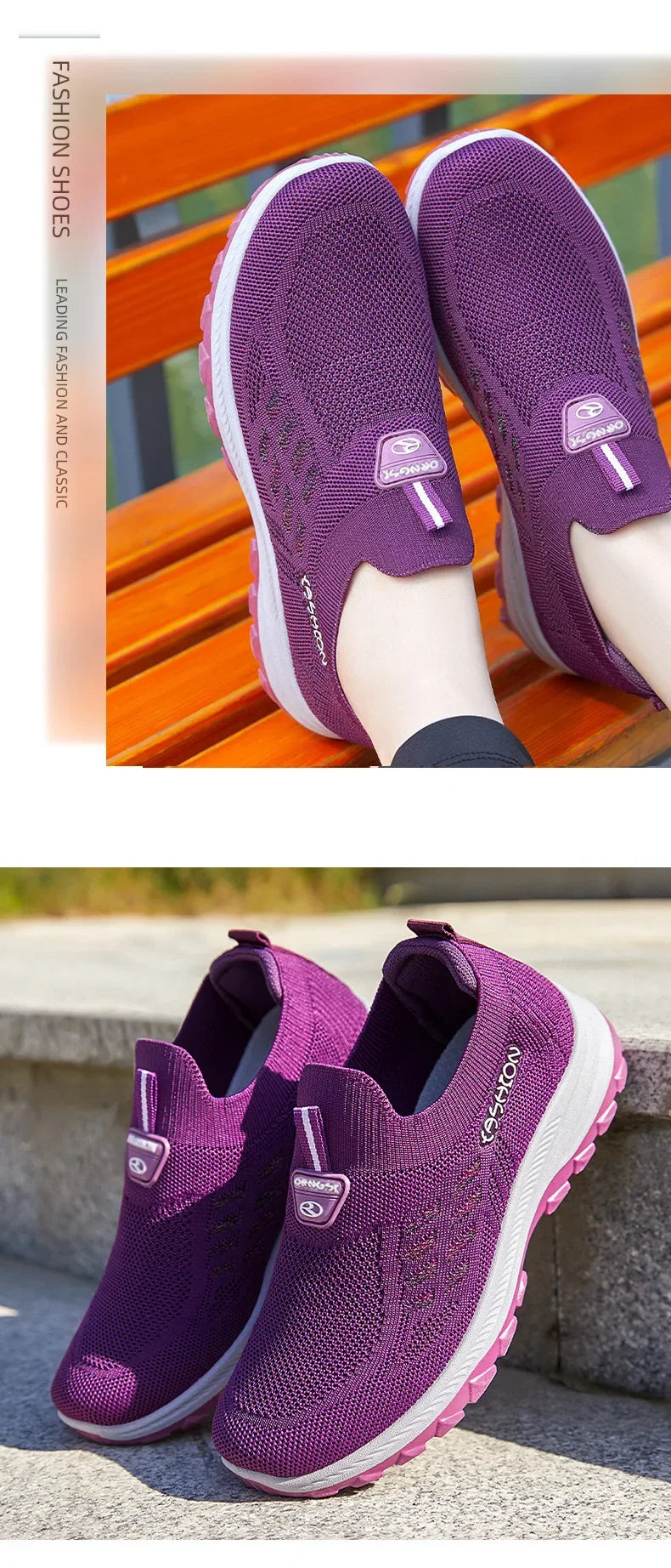 Women Vulcanized ShoesHigh Quality Breathable Mesh Women Sneakers Soft Slip On Flats Shoes Women Loafers Walking Flat