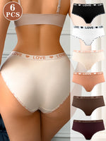 6Pcs/Set Daily Woman Seamless Panties Female Low Rise Plain Briefs Soft Breathable Stretch Ladies Underwear XS-XXL