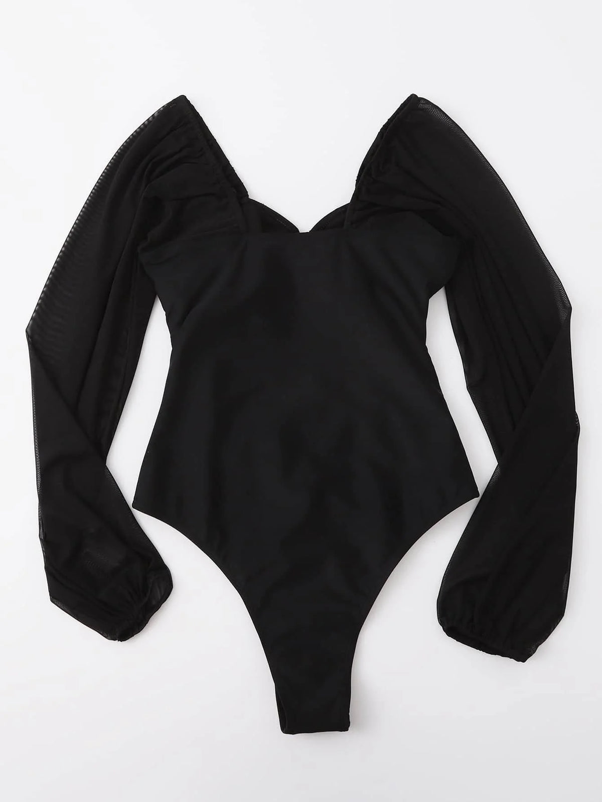 2026 Black Swimsuit One Piece Solid Long Sleeve Swimwear Women Bathing Suit Female Padded Swimming Summer Beachwear Bodysuit