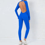 Women's Seamless Yoga Jumpsuits Backless Sexy Long-Sleeved One-Piece Butt-Lifting Gym Nude Feel Workout Gym Training Bodysuits