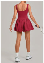 Nake Fake Two-piece Tennis Dresses Women's Anti Glare Pleated Fluffy Skirt Bulit-in Pocket Shorts Outwear Gym Fitness Golf Dress