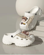 Cute DIY Charms Indoor Street Slippers For Women Fashion Clogs Soft EVA Anti-slip Summer Shoes Girls Leisure Platform Sandals