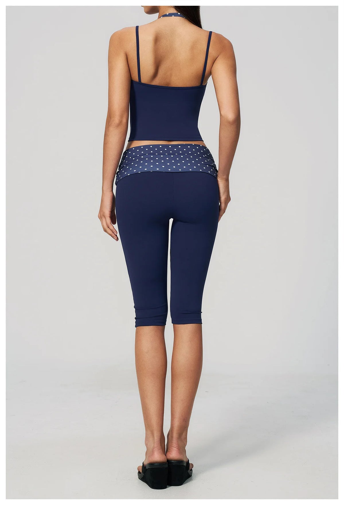 New Fake Two-piece Yoga Sets Women Striped Shock-absorbing Slim Sports Tank Top Fitness Suit Gym High Waist Mid Pants Tracksuit