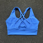 High impact Cross Back Hollow shoulder straps Gym Yoga Underwear Tight Women Fitness sport Bra Top Comprehensive Training pad
