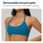 Breathable Bra Gym Top Women Bras High Support Thin Strap Halter Sports Bras Push-up Workout Underwear Shockproof Yoga Tank Tops