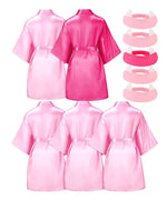 6/5/1Pcs Spa Party Robes Kimono Robe for Girls Silk Satin Kids Bathrobe Birthday Squad Robes Flower Slumber Robe Party Supplies