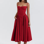 2024 Summer Sexy Spaghetti Strap Long Dresses Slim French Vintage Elegantes Style Suspender Party Dress Vestidos Robes Longues