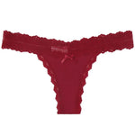1pcs Low Waist Sexy Lace Elegant Lady Thongs Underwear Solid Breathable Sexy Lingerie Floral Female Panties Bow Women's G-string