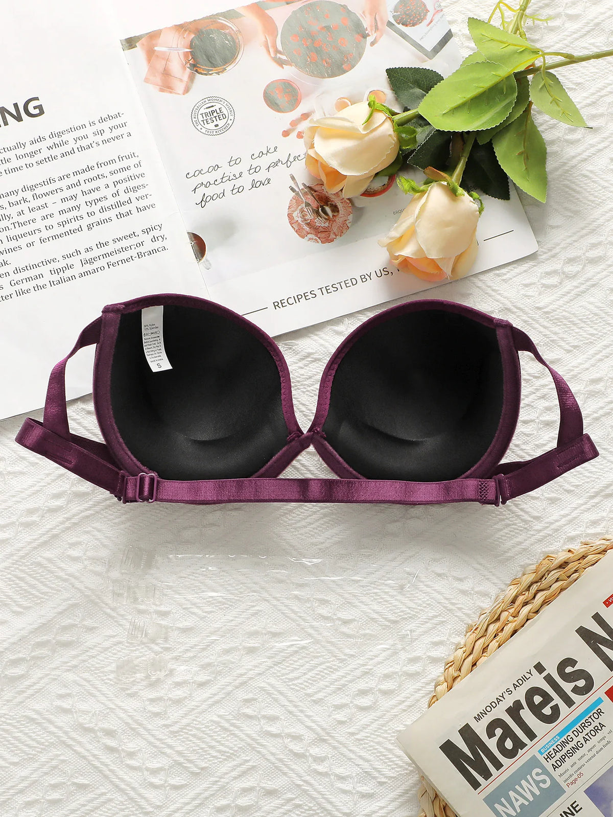 Women's sexy glossy solid color underwear with steel rims gathered push ups breathable daily comfortable bra A2124