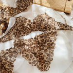 Summer Ultra Thin Women Lingerie Set Sexy Leopard Print Bra French Lace Flowers Embroidery Underwear Breathable Intimates Bras