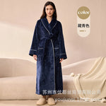 Long Flannel Robe for Men Women Warm Home Pajamas Loungewear 2026 Autumn Winter New Thick Coral Fleece Couple Bathrobe