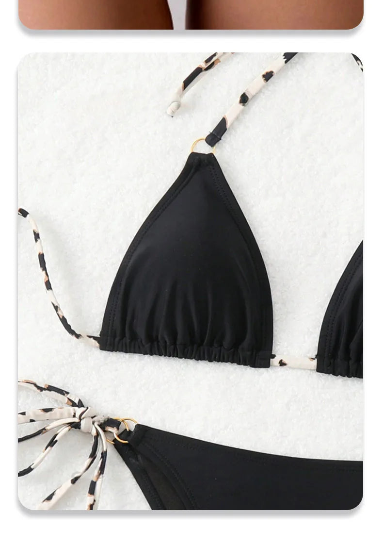 2026 String Triangle Bikini Women Sexy Swimwear Female Halter Swimsuit Solid Bathers Bathing Swimming Swim Suit Beachwear