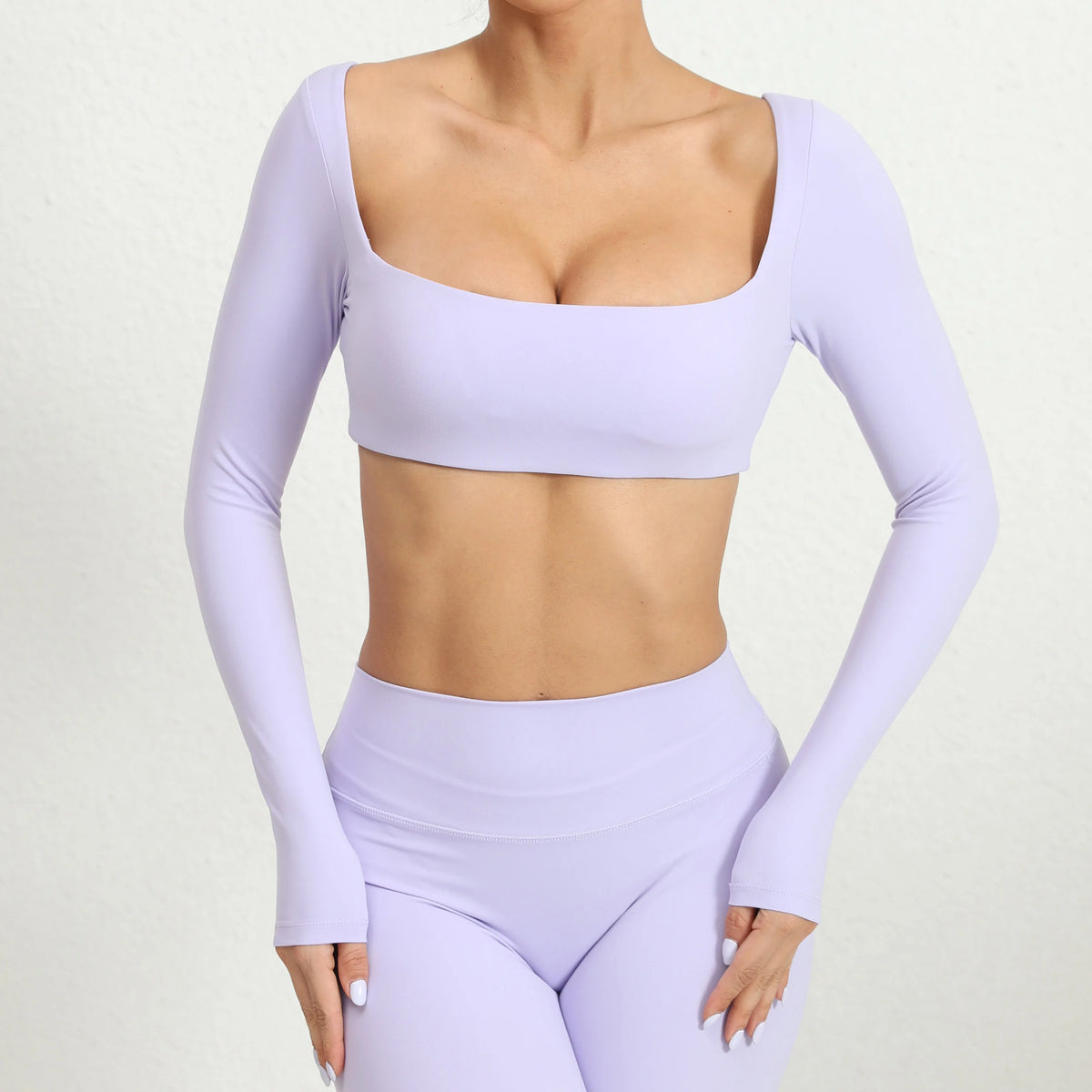 Women Crop Tops Yoga T-shirts Solid Sports Top Long Sleeve Running Shirts Quick Dry Fitness Gym Sport Gymwear