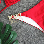 2026 Shiny Rhinestone Diamond Bikini Women Swimsuit Female Swimwear Two Pieces Bikini Set Halter Metal Chains Bathing Suit Swim