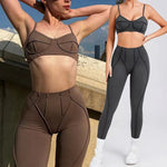 New Yoga Set Women Tracksuit Workout Legging Athletic Suit Gym Push Up Legging Fitness Bra Sports Wear Active Wear