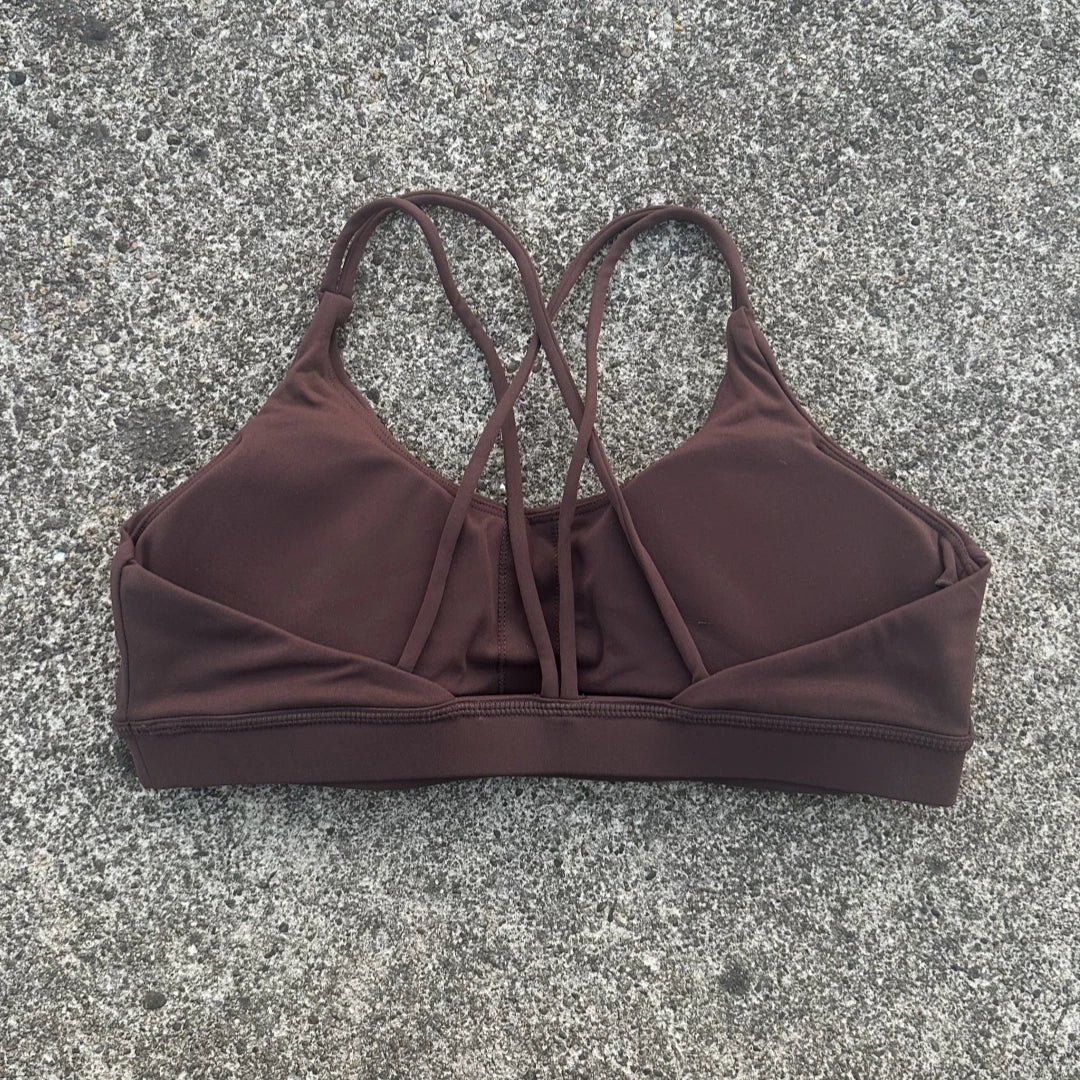 Solid Color High Strength Shockproof Women Fitness Sport Bra Top Soft Tight Cross-Training Jogging Yoga Underwear With Chest Pad