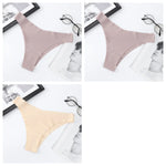 3Pcs/Set Women Ice Silk Panties V-Waist Low Rise Briefs Seamless Underwear Female Quick-Drying Underpants Sexy Lingerie S-L