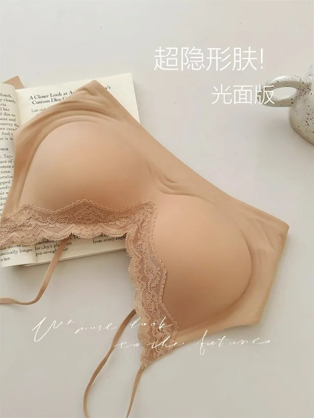 Wirefree Bra for Small Boobs Push Up Padded Strappy Summer Bralette Seamless Comfort Daily Wear Lightweight Thin Straps Lingerie