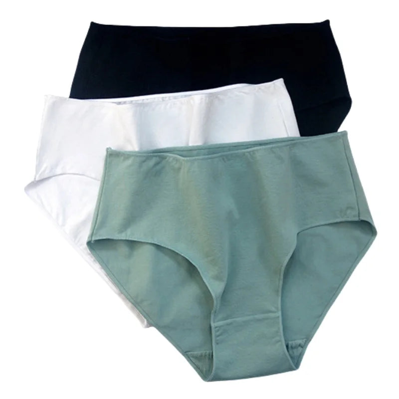 6Pcs/Set Women High Waist Cotton Briefs Breathable Panties Seamless Edge Comfort Underwear Solid Color Soft M-2XL Intimates