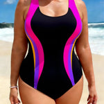 Multicolor Women's One-Piece Suit Swimwear 2026 Summer Vest Tankini Bodycon Racing Swimsuit High Waist Beachwear Large Size 4XL