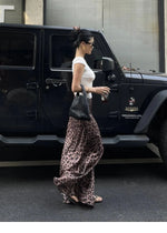 Sexy Leopard Print Half Length Skirt For Women's Summer New High Waist Slim Fashion Long Skirts Sweet Korean Women 2026 New 7KN