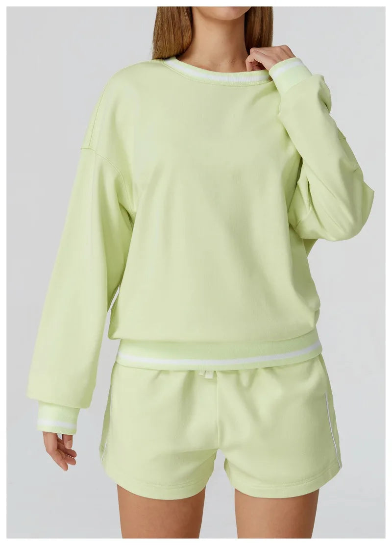 Women's Seamless Yoga Set Long-sleeved Top Pants Tracksuit Running Fitness Sports Set High Waist Slim-fitting Suit
