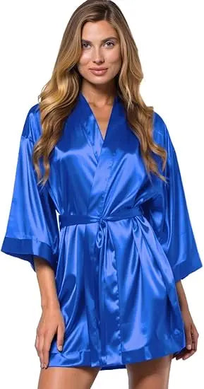 Women's Bride Bridesmaids Silky Robe Satin Kimono Robes for Women Lingerie