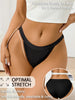 Ribbed Women High Cut Thong Solid Elastic Waistband Panties Soft Breathable Skin Friendly Ladies Underwear