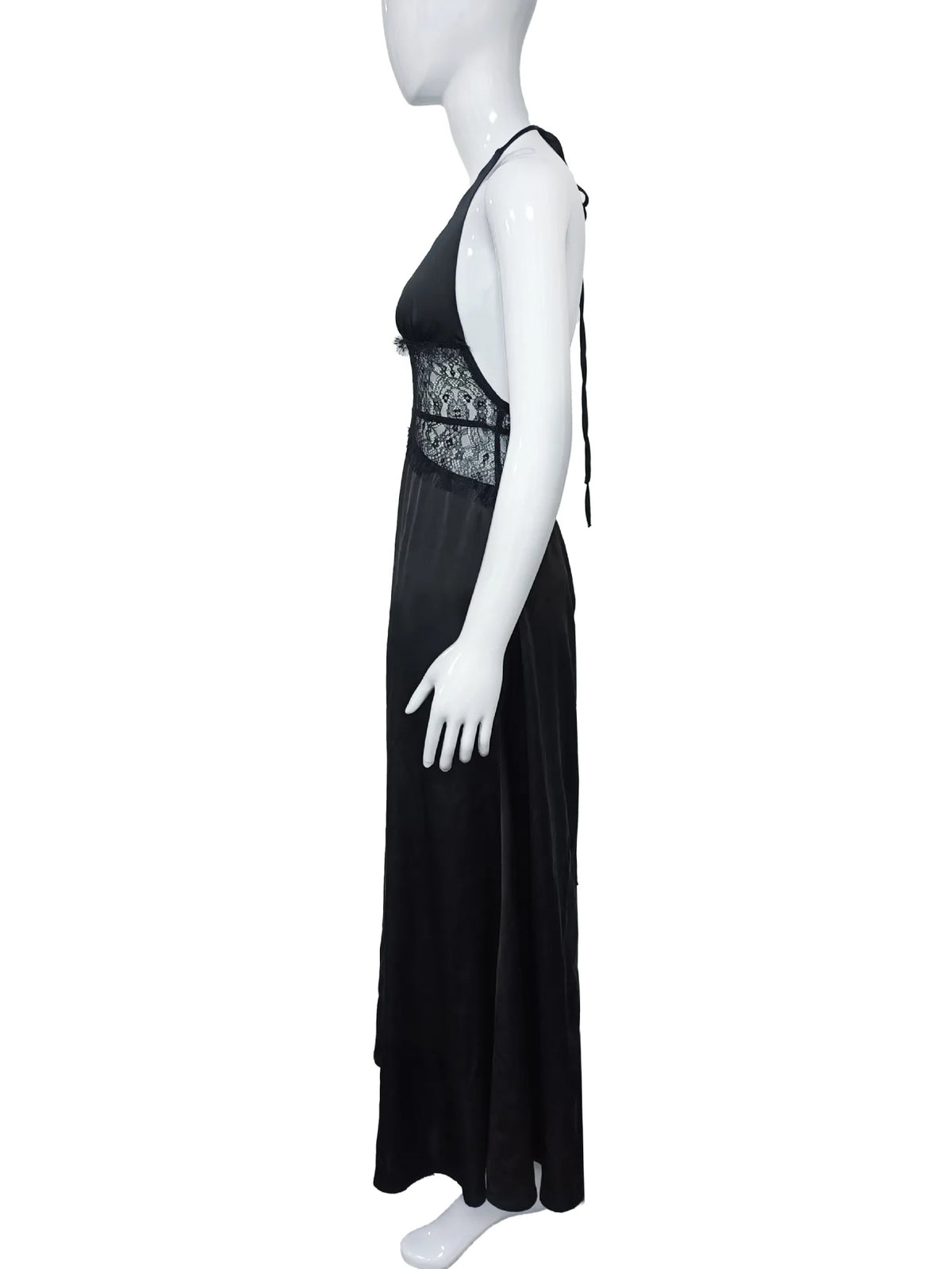 Summer Backless Sexy Long Dresses Women's Gown Patchwork Lace Halter V Neck Sleeveless High Waist Elegant Vestidos Para Mujer