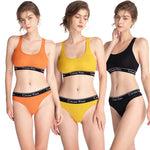 Fashion Bottoming Tops Letter Print Women‘sBra ThongUnderwear Set Sexy Beauty Back Vest Top Seamless Sleep Lingerie Suit
