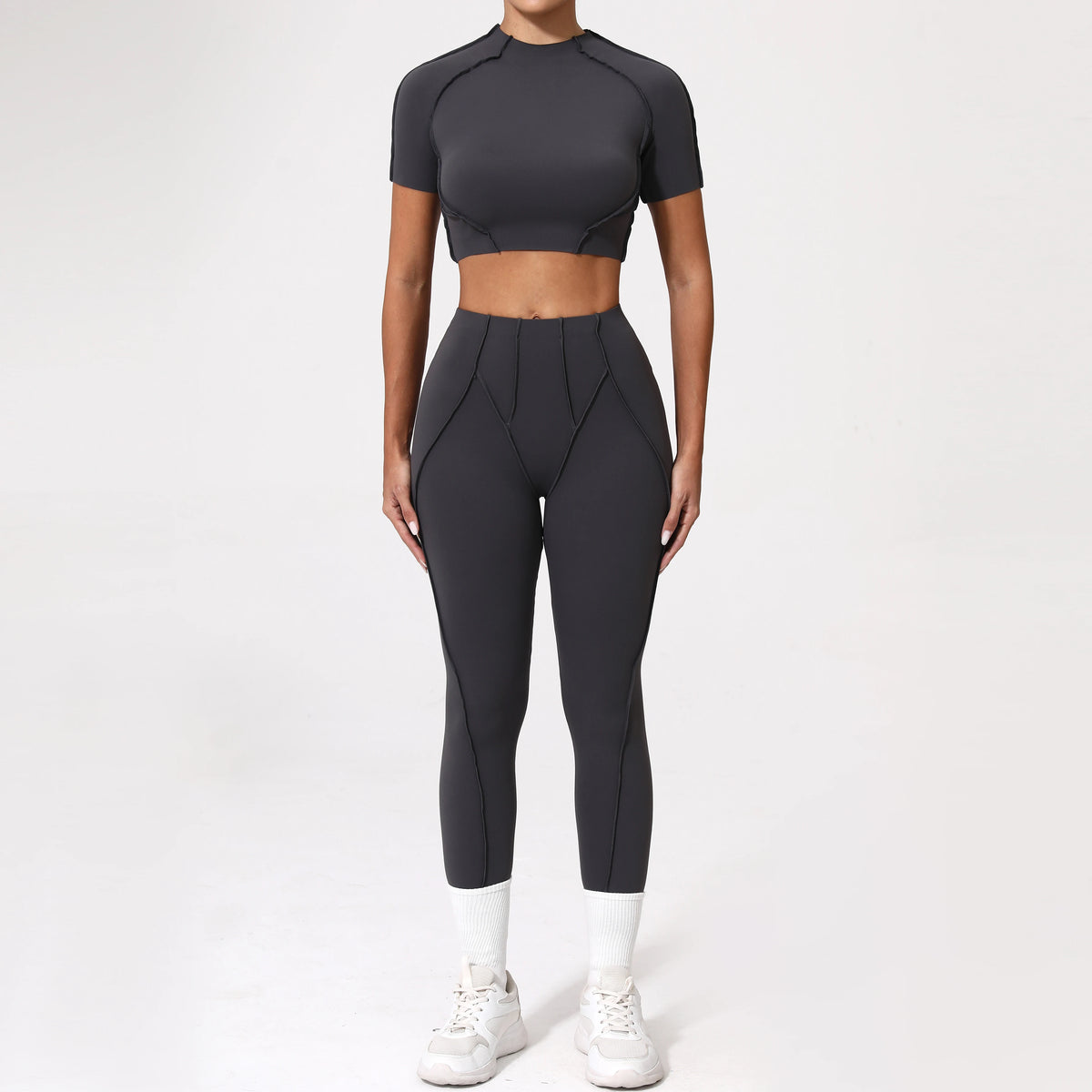 2PCS Yoga Suit Sports Set Women Quick-Drying Gym Set Women Tracksuit Running Workout Long Sleeve Sports Shirt Yoga Clothing