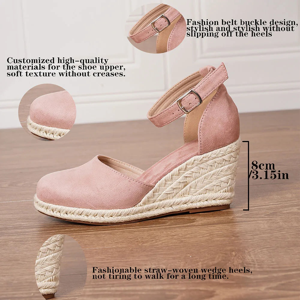 15 Colors Big Size 43 Summer Bohemian Espadrilles Sandals Women Beach Vacation Shoes Comfy Walk High Heels Wedges Sandals