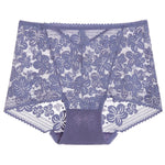 Seamless Lace High Waist Panties for Women Lingerie Sexy Flowers Embroidery Mesh Breathable Briefs Plus Size 3XL Underwear