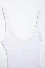Women's Skinny Ribbed O-Neck Bodysuits with Straps Snap-Button Sexy Fashion Playsuits Comfortable Stretchy Female Clothing