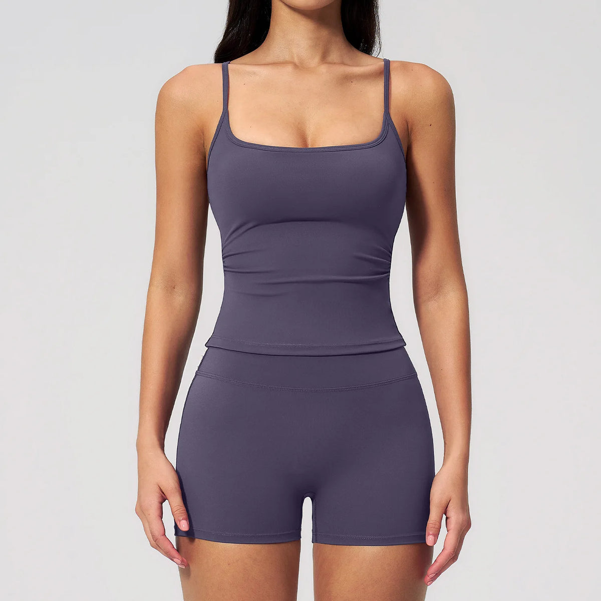 2 Piece Shaved Yoga Sets Women Hip Lifting Shorts Fitness Suit Outdoor Leisure Running Slimming Sports Vest Workout Tracksuit