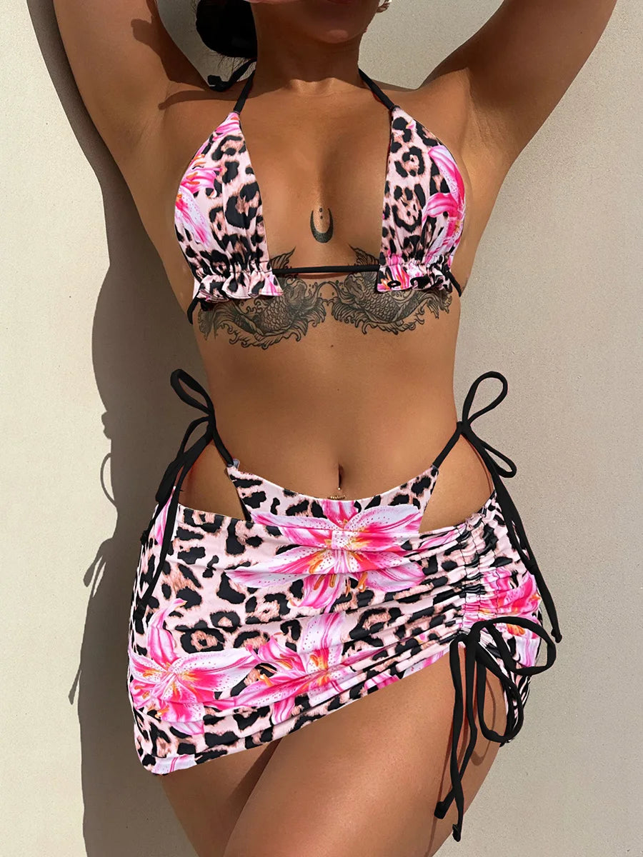 XS - L Two-side Wearable Reverside Bikini Women Swimwear Female Swimsuit Three-pieces Bikini Set Bathing Suit Swim Beachwear