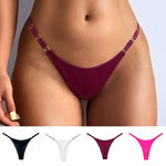 Sexy Thong for Women Underwear Briefs Seamless Panties Flower Low Rise Luxury Metal Buckle G String Bikini Girls T Pants Panty