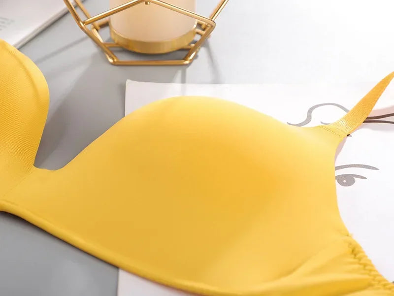 Sexy No Wire Push Up Underwear Women Seamless Bra Girls Students Breathable Thin Bras Female's Bra Breathable Gathered Lingerie