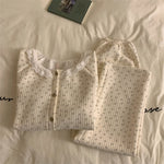 Plus Size Air Cotton Long Sve Thiened Cotton Lace Floral Home Clothes Set for Women Sweet Sle Autumn Winter Pjamas for Women