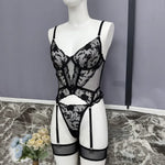 Toucheart Christmas Erotic Lingerie Seductive Embroidery Mesh Women See-through Body Shaping Sexy Pure Desire Hot Underwear Set