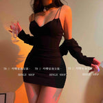 Slip Sweet Mini Dress Tank V Neck Babes Backless Bare Ass Cosplay House Fairy Sweet Korean Women Tops 2022 Summer P7M8