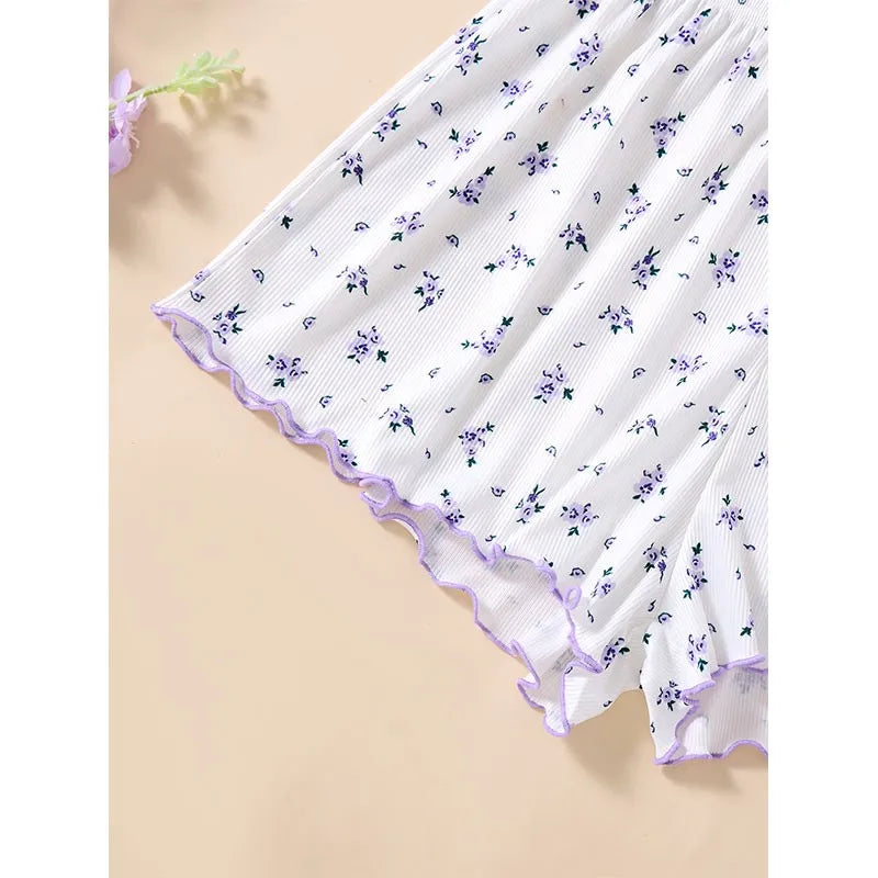 A Set Summer Pajamas For Women Mini Tank Tops And Shorts Best-Selling Loungewear Lace-trimmed Corset & Floral Short Pajama Sets