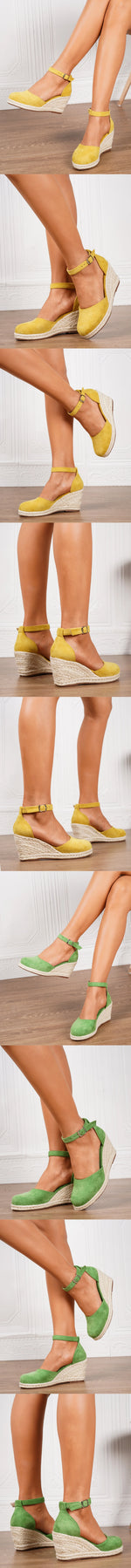 15 Colors Big Size 43 Summer Bohemian Espadrilles Sandals Women Beach Vacation Shoes Comfy Walk High Heels Wedges Sandals