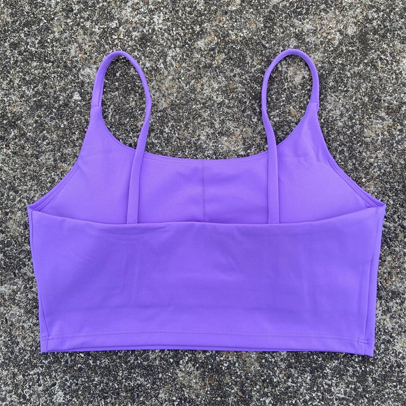 Solid Color Soft Sports Bra Soft Yoga Top Women's Tight Athletic Spaghetti Strap Butter Gym Underwear Comprehensive Training Jog