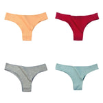 4Pcs/Set Cotton Panties Women Breathable Briefs Soild Underwear Female Underpants Low Waist Brazilian Panty Sexy Lingerie M-XL