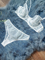 Sexy Ultra-Thin Fully Transparent Alluring Lingerie with Underwire, No Padding, Beautiful Back Bra, Hot Girl Push-Up Bra Set