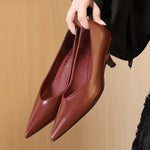 BIGTREE Sexy Classic High Heels Women Pumps Wedding Solid PU 5CM Thin Heels Kitten Heel Office Ladies Slip on Shoes Woman