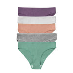 5Pcs/Set Women Cotton Panties Solid Color Low Rise Briefs Female Underpants Comfort Soft Stretch Panty Sexy Lingerie S-XXL