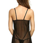 New Sexy Lace Pajamas Women's Nightdress with Thong Suit Mesh Floral Pajamas Sexy Sling Nightdress Sexy Lingerie