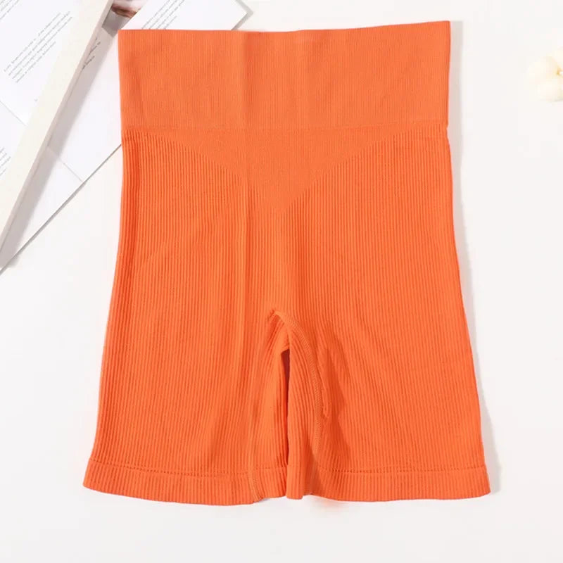 Seamless Shorts For Women Sports Safety Short Pants High Waist Panties Shorts Ribbed Hips Lift Underwear Female Underpants